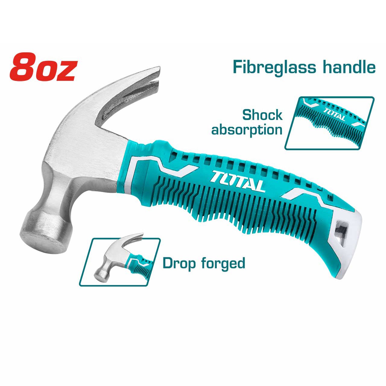چکش میخ کش توتال دسته کوتاه مدل THTM7386D