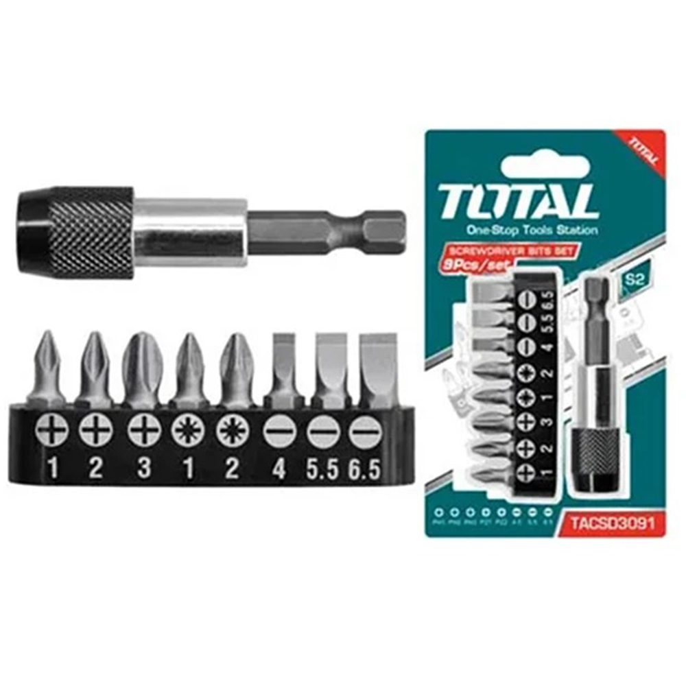 سری پیچ گوشتی شارژی توتال کد TACSD3091 مجموعه 9 عددی